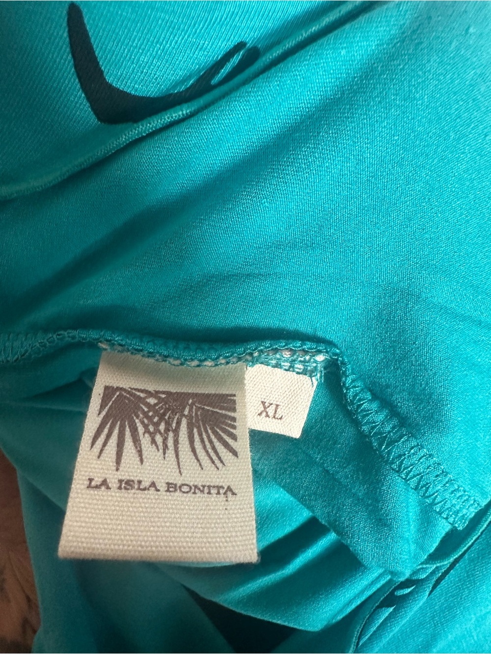 Women’s Turquoise Drawstring Ruched V-Neck Top - Picture 3 of 3